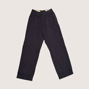 Vintage Navy High Waisted Pleated Wool Dress Pants 25X30